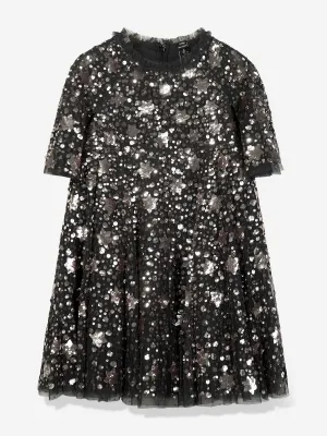 Needle & Thread Mädchen Sternschnuppenkleid in Schwarz