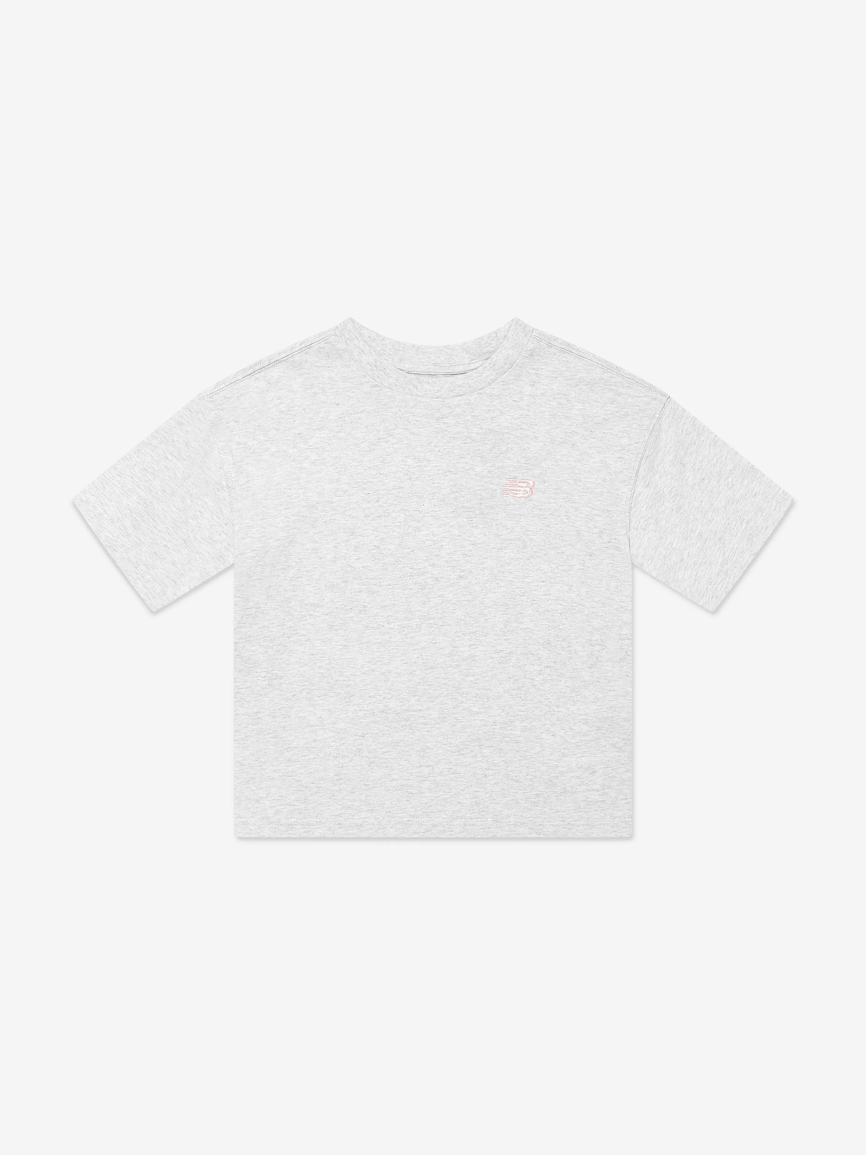 New Balance Mädchen T-Shirt mit kleinem Logo in Grau