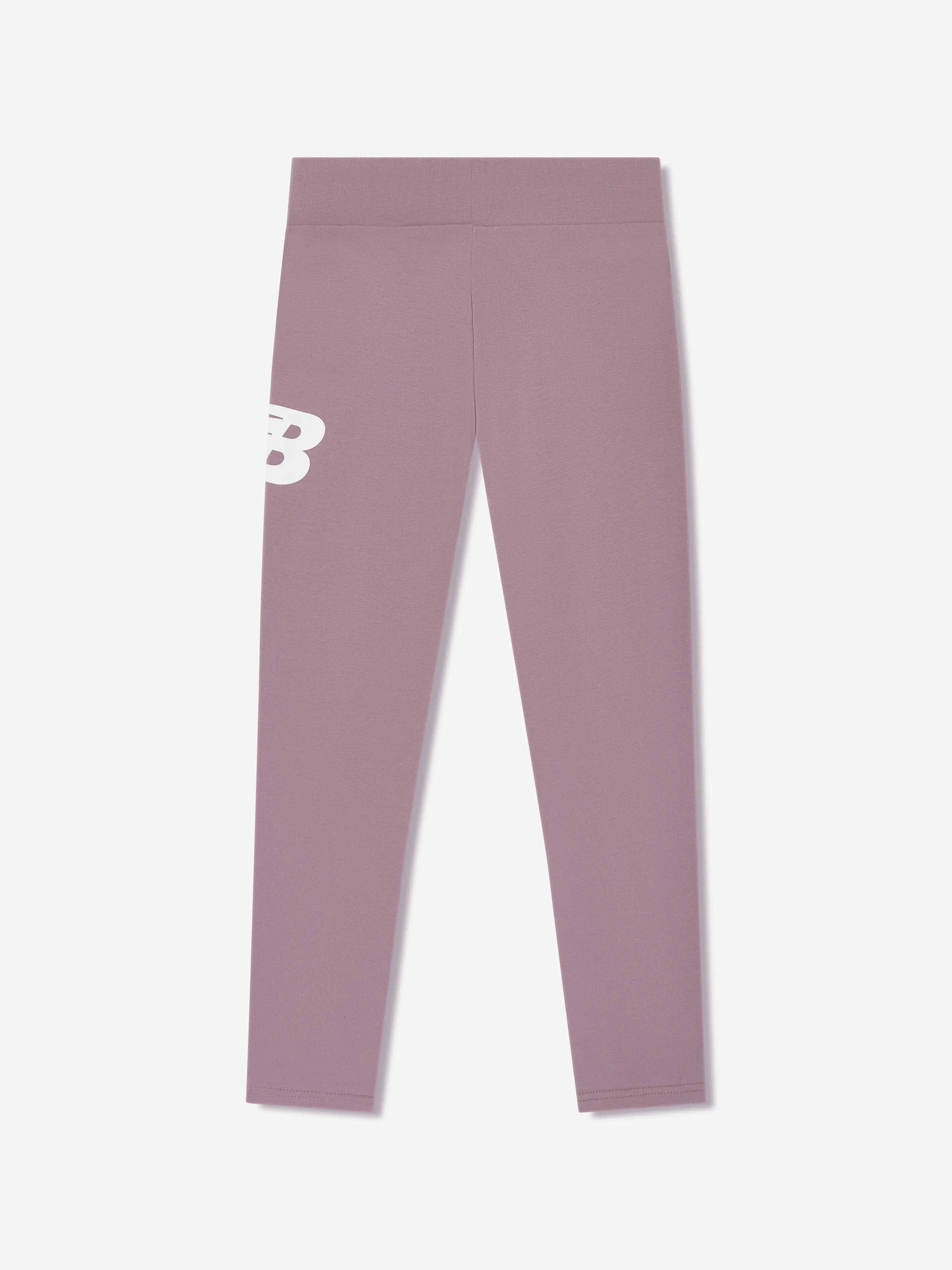 New Balance Mädchen Leggings mit gestapeltem Logo in Lila