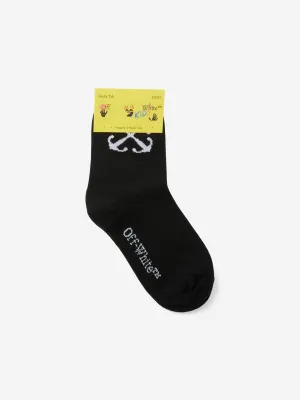 Off-White Kids Pfeil Mid High Socken in Schwarz
