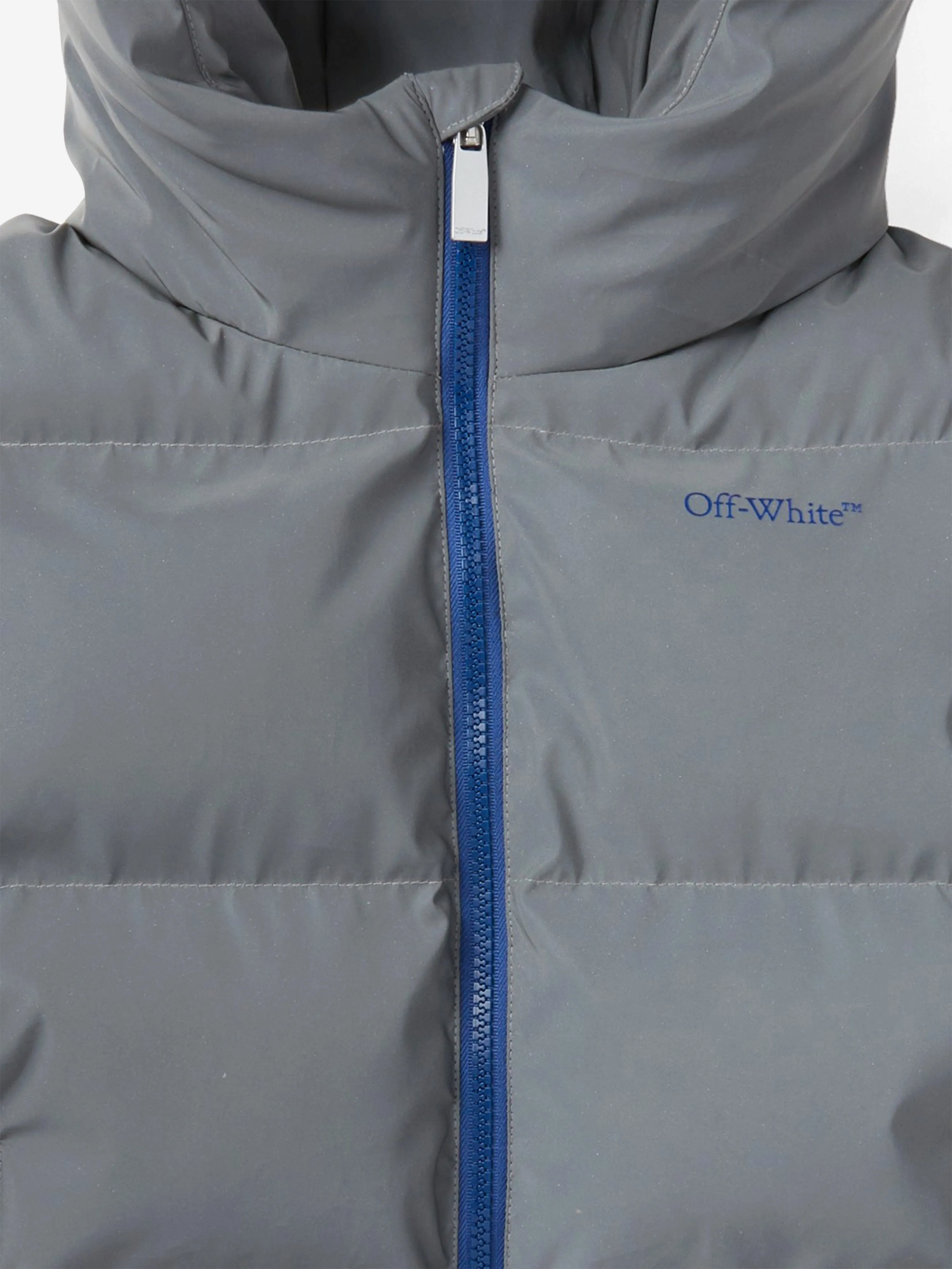 Off-White Kids Buchliebhaber Daunenjacke in Grau