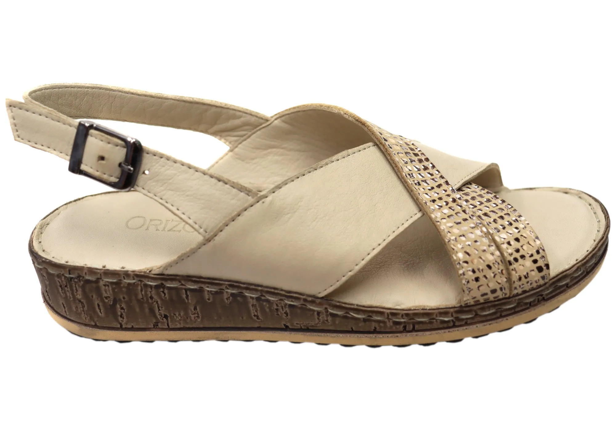 Orizonte Darita Damen Bequeme Europäische Ledersandalen Orizonte Schuhe