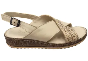 Orizonte Darita Damen Bequeme Europäische Ledersandalen Orizonte Schuhe