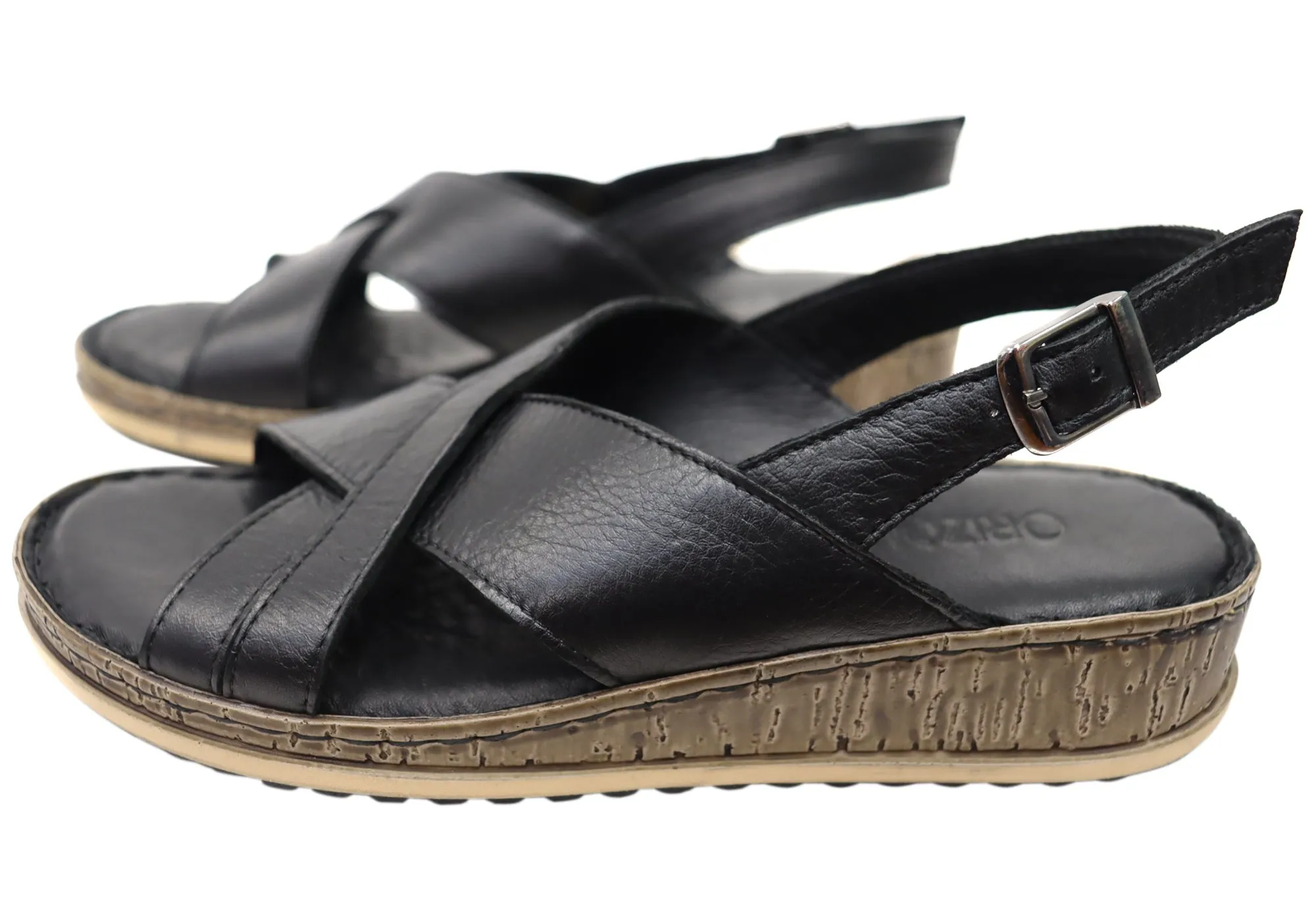 Orizonte Darita Damen Bequeme Europäische Ledersandalen Orizonte Schuhe