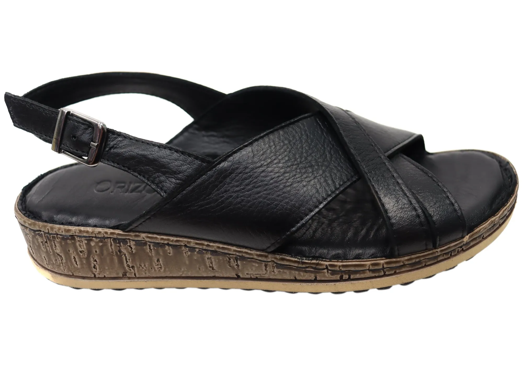 Orizonte Darita Damen Bequeme Europäische Ledersandalen Orizonte Schuhe
