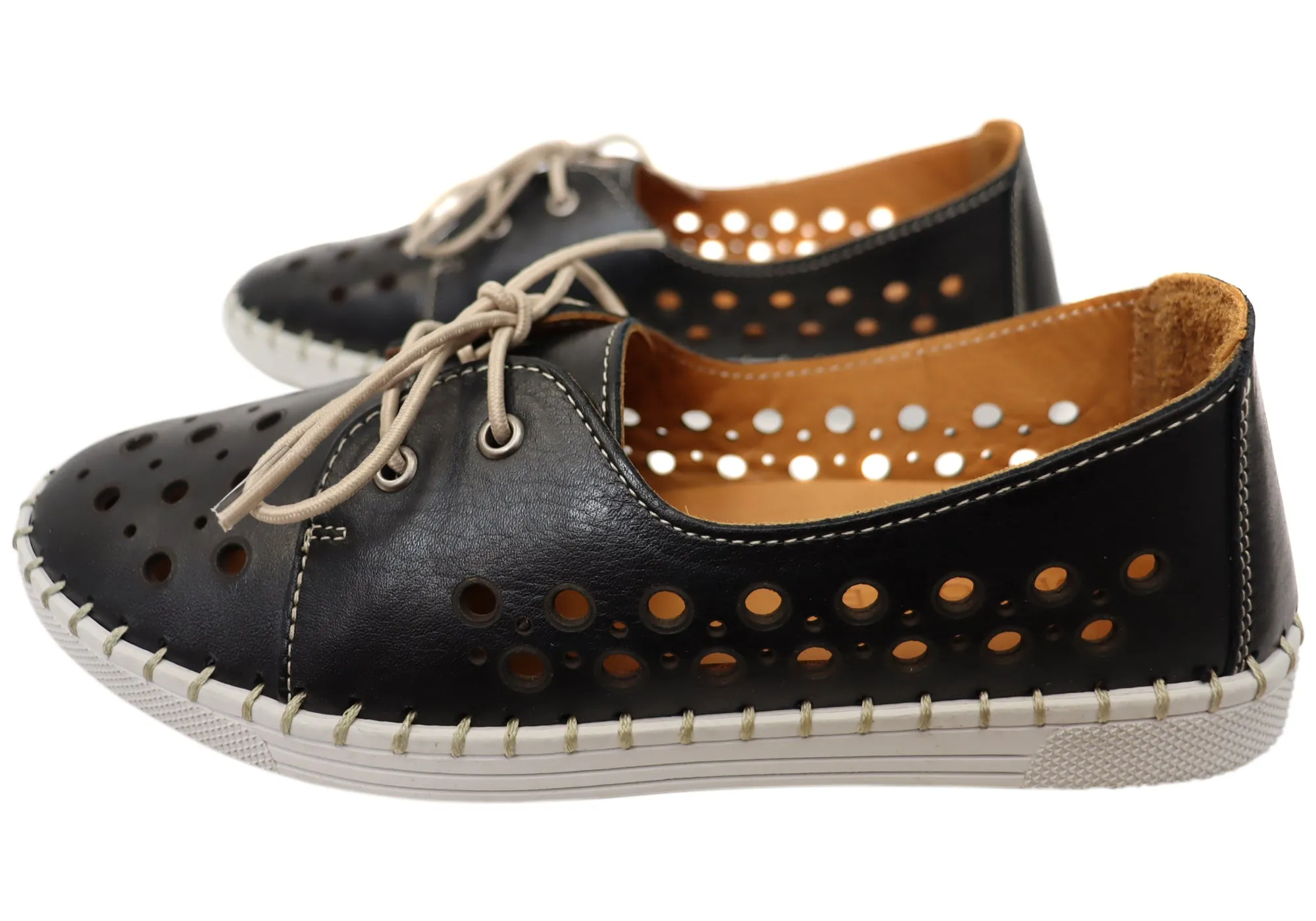 Orizonte Gemma Damen Europäische Bequeme Lederschuhe Orizonte Schuhe