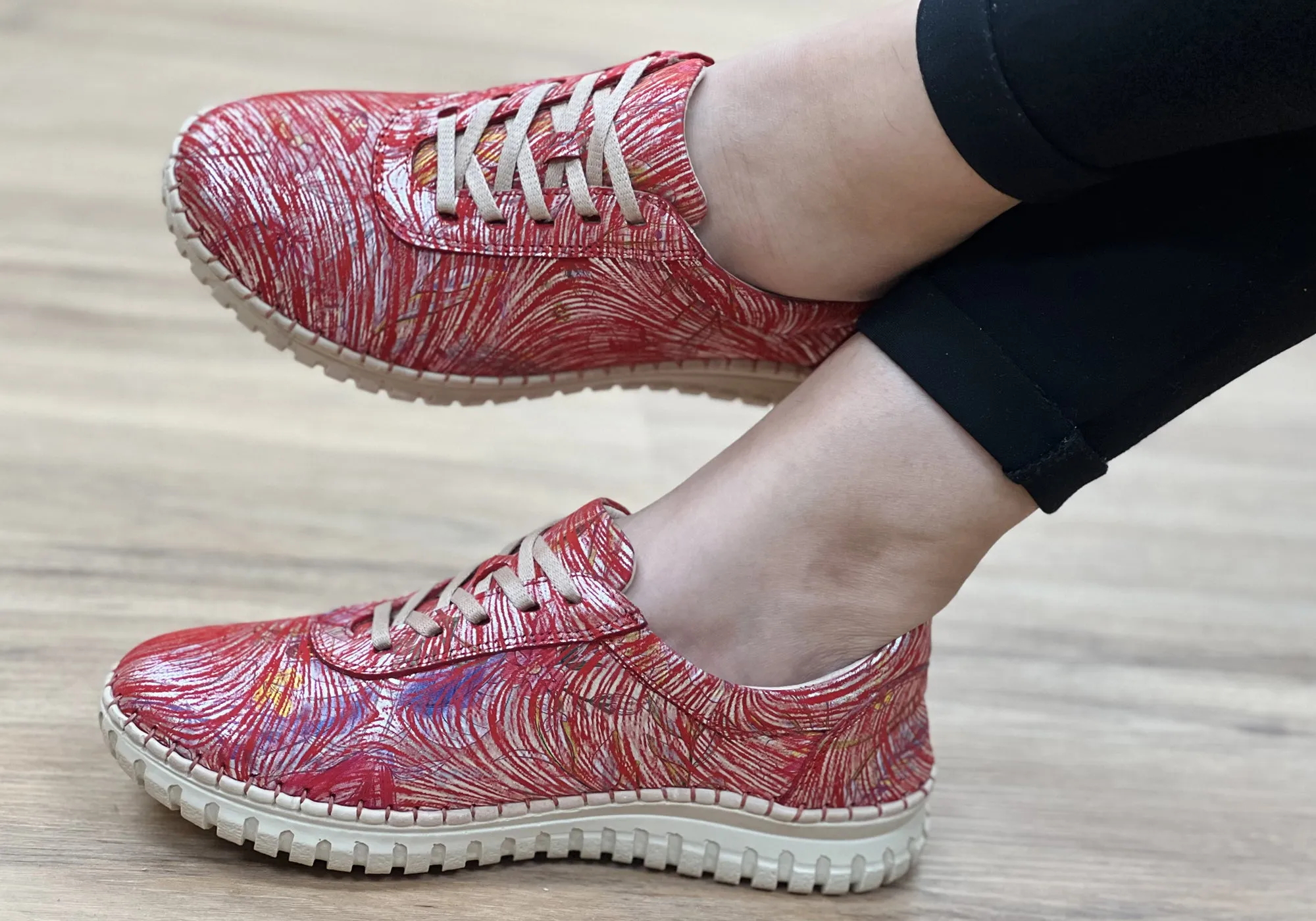 Orizonte Hazel Damen Europäische Bequeme Lederschnürschuhe Orizonte Schuhe