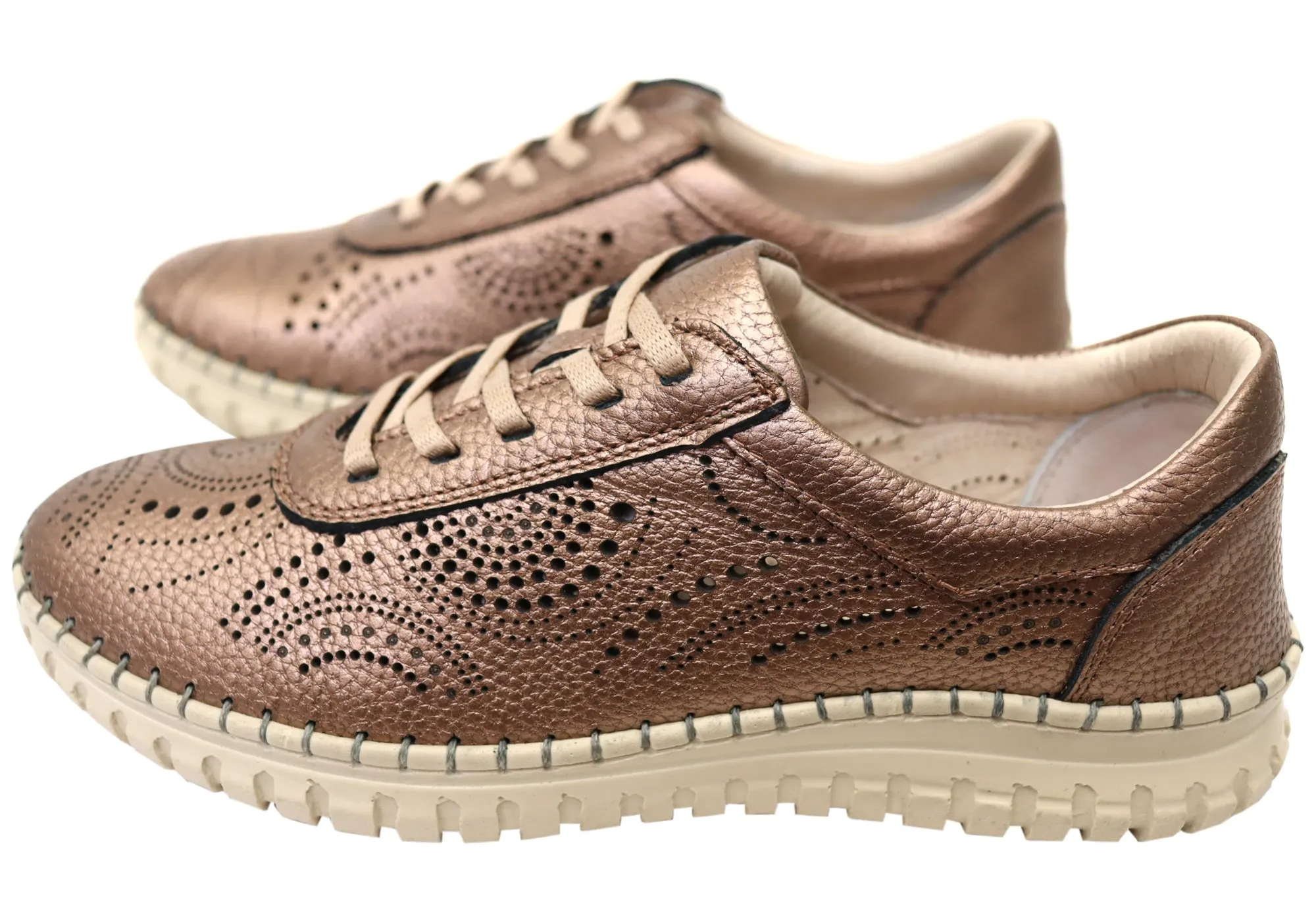 Orizonte Hazel Damen Europäische Bequeme Lederschnürschuhe Orizonte Schuhe