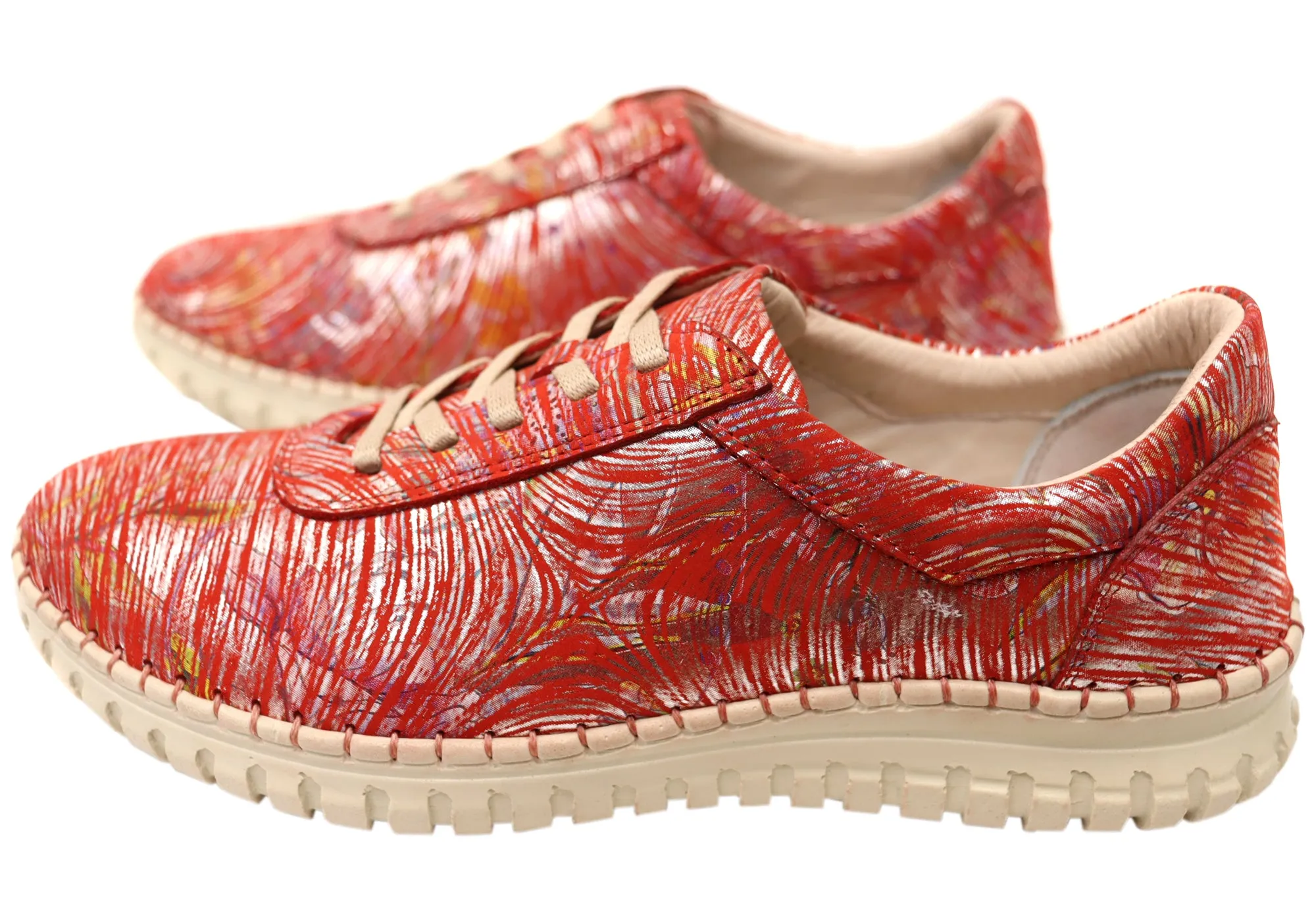 Orizonte Hazel Damen Europäische Bequeme Lederschnürschuhe Orizonte Schuhe