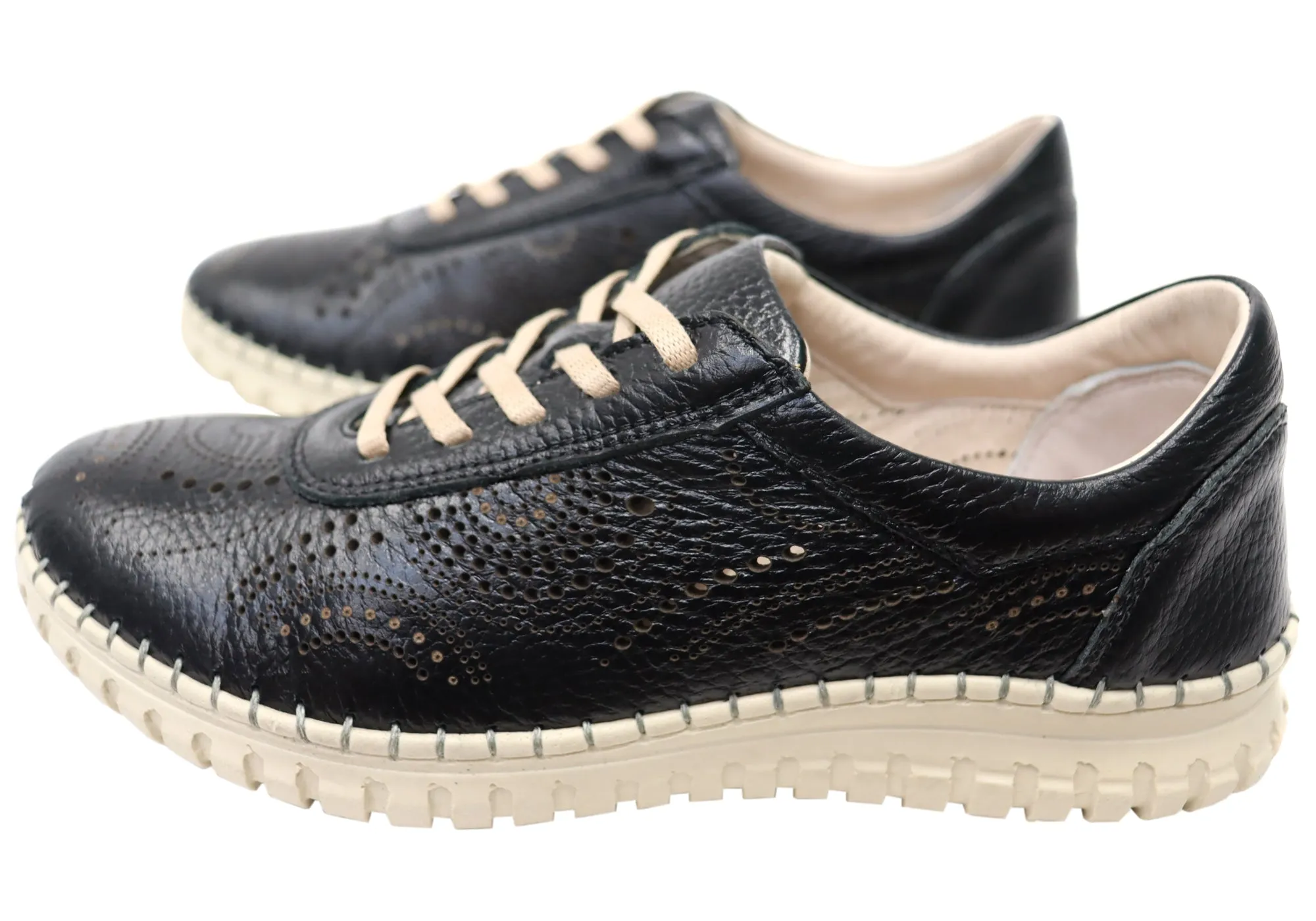 Orizonte Hazel Damen Europäische Bequeme Lederschnürschuhe Orizonte Schuhe