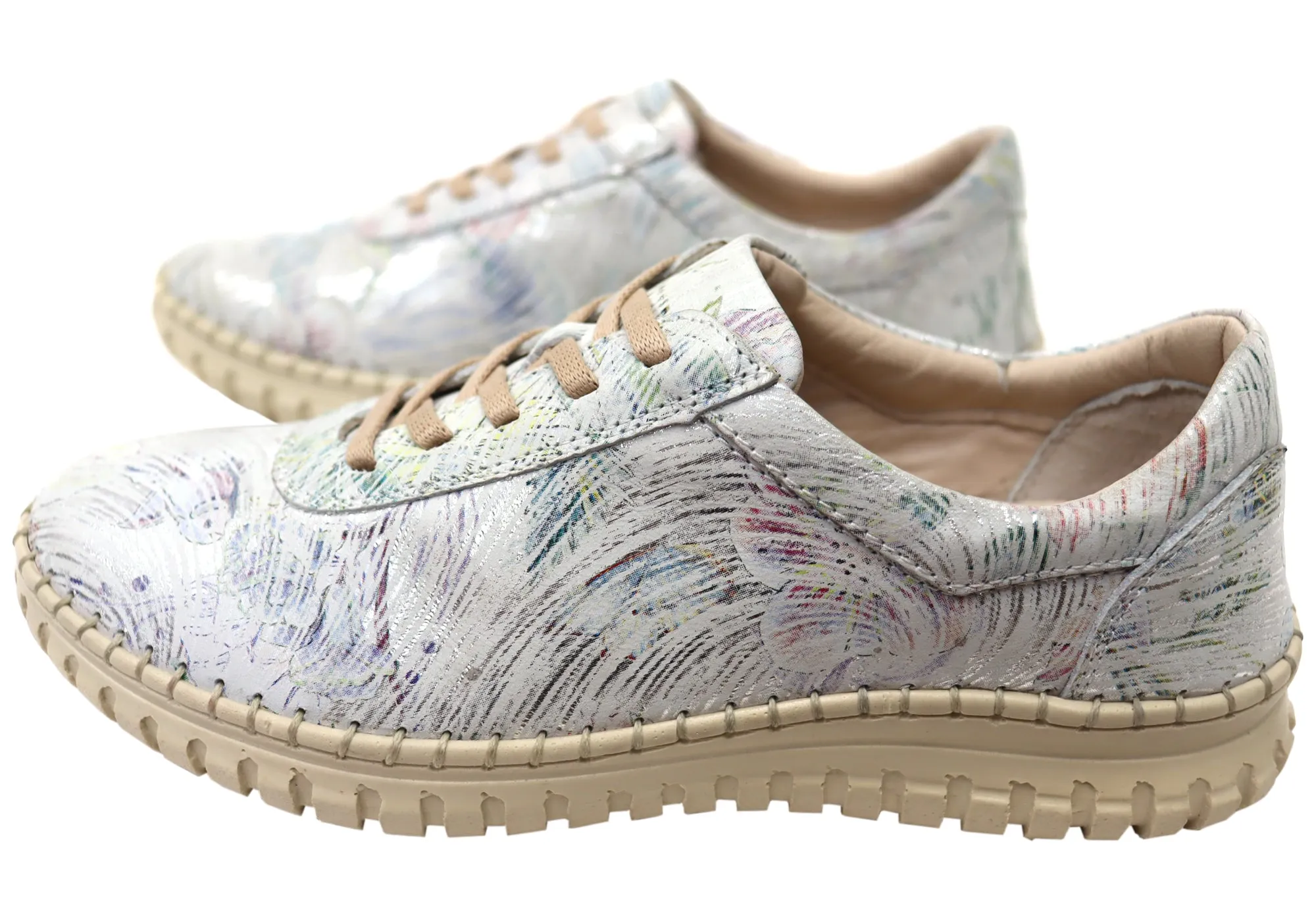 Orizonte Hazel Damen Europäische Bequeme Lederschnürschuhe Orizonte Schuhe