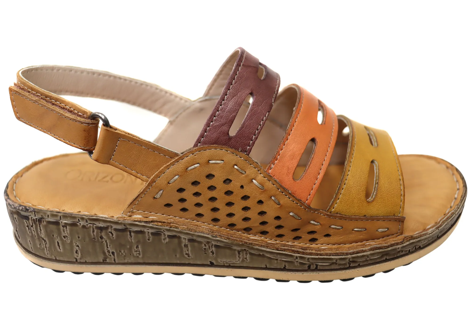 Orizonte Popi Damen Bequeme Europäische Ledersandalen Orizonte Schuhe