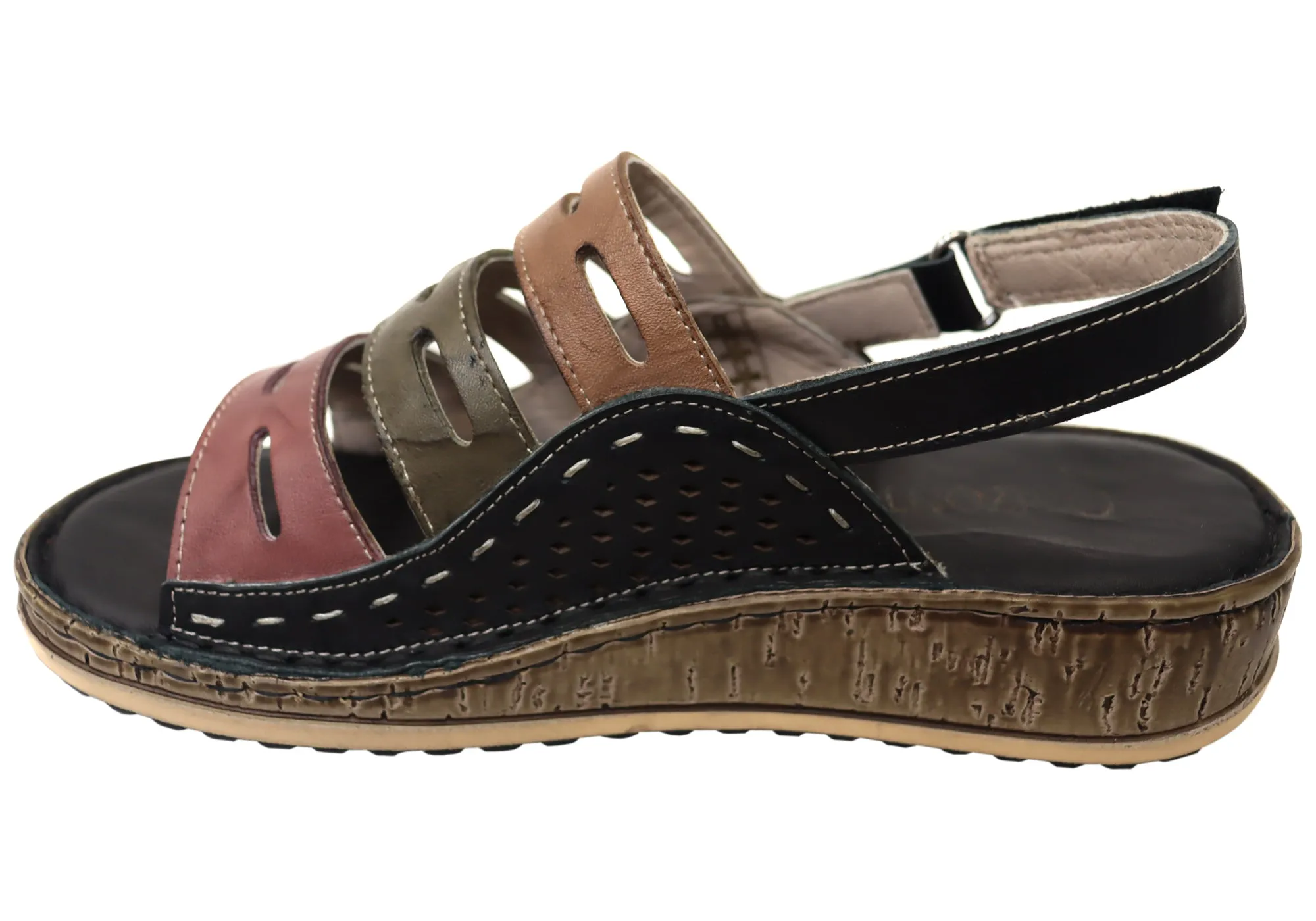 Orizonte Popi Damen Bequeme Europäische Ledersandalen Orizonte Schuhe