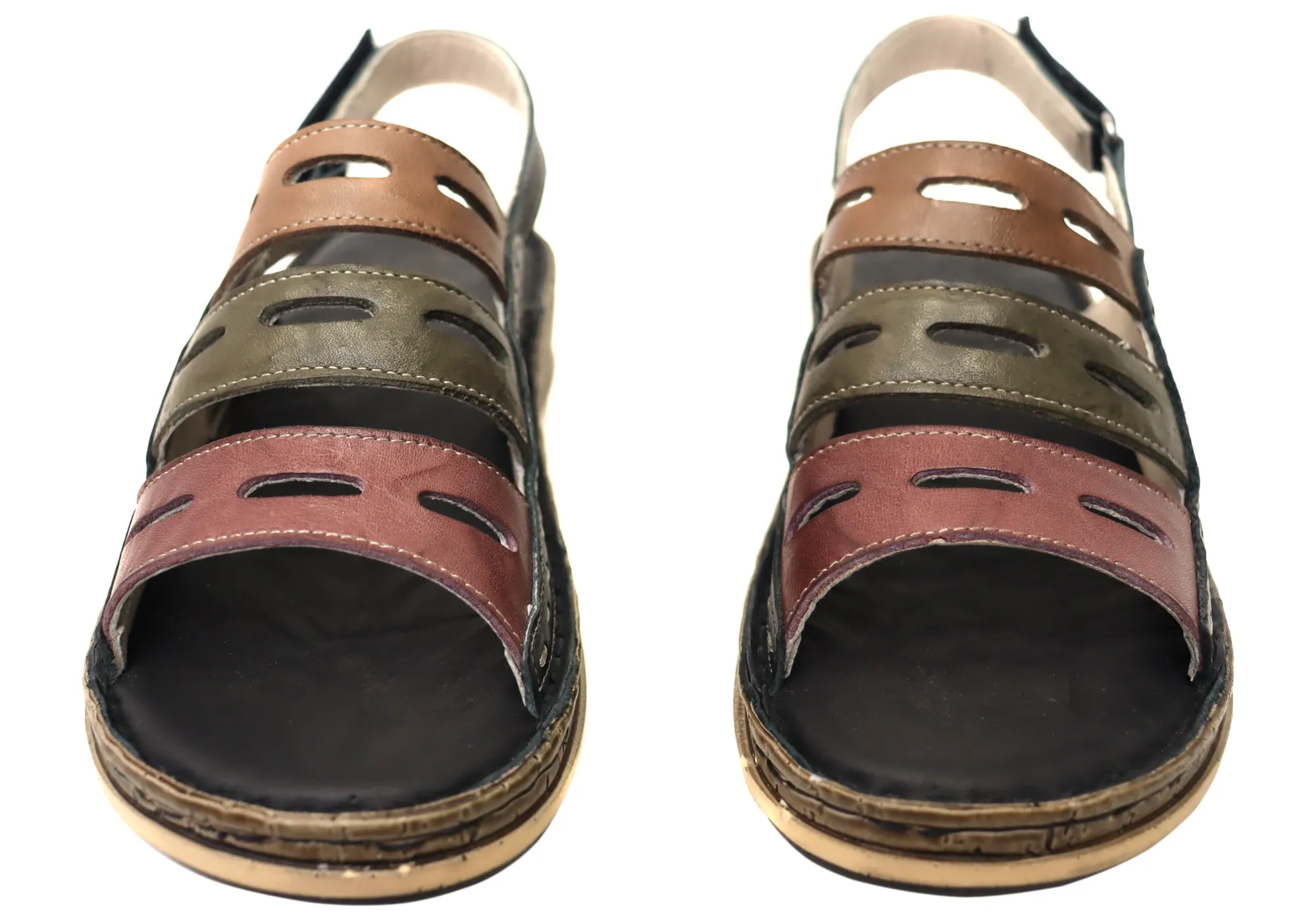 Orizonte Popi Damen Bequeme Europäische Ledersandalen Orizonte Schuhe