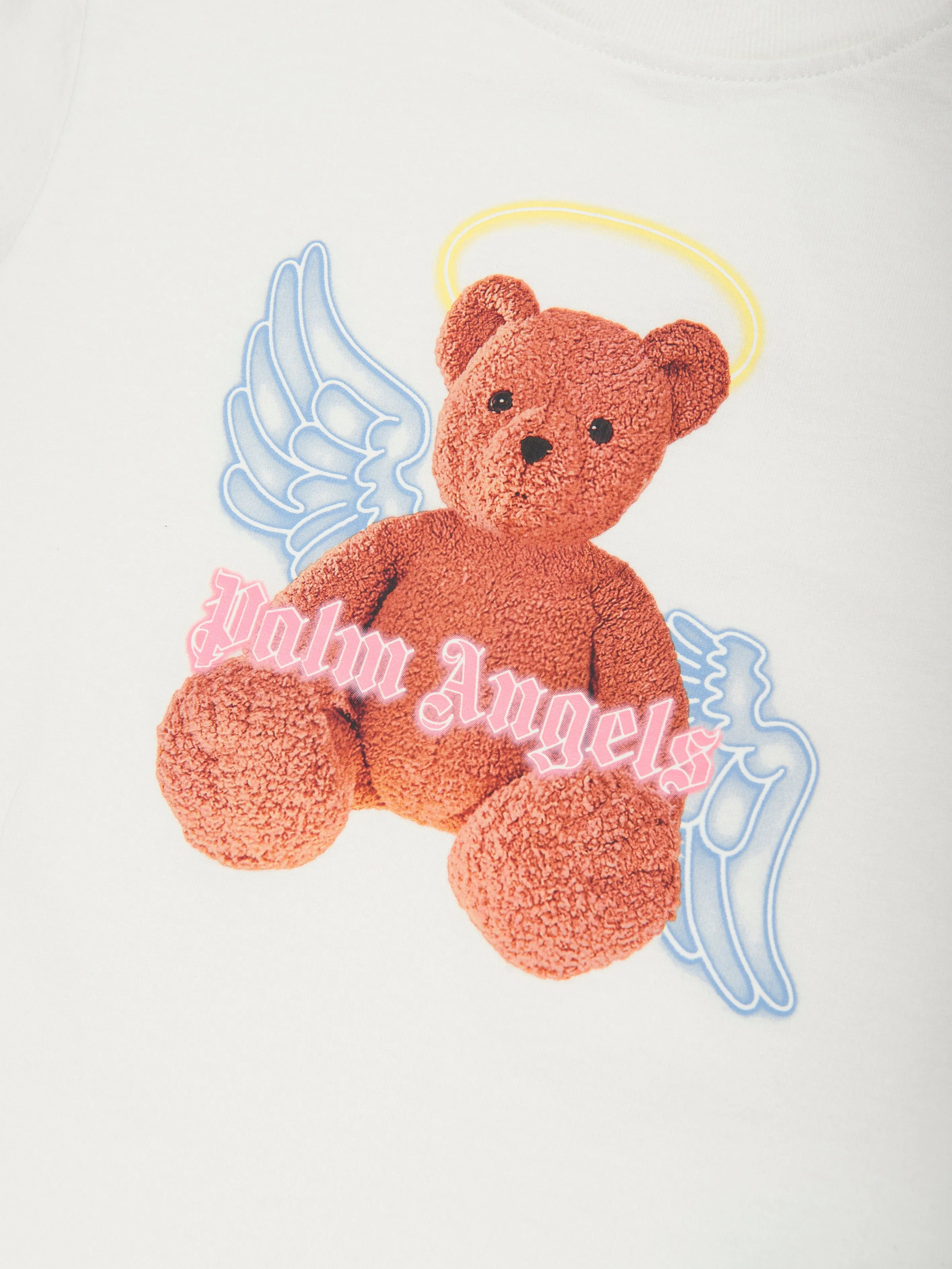 Palm Angels Mädchen Bär Engel T-Shirt in Weiß