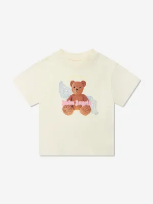 Palm Angels Mädchen Bär Engel T-Shirt in Weiß
