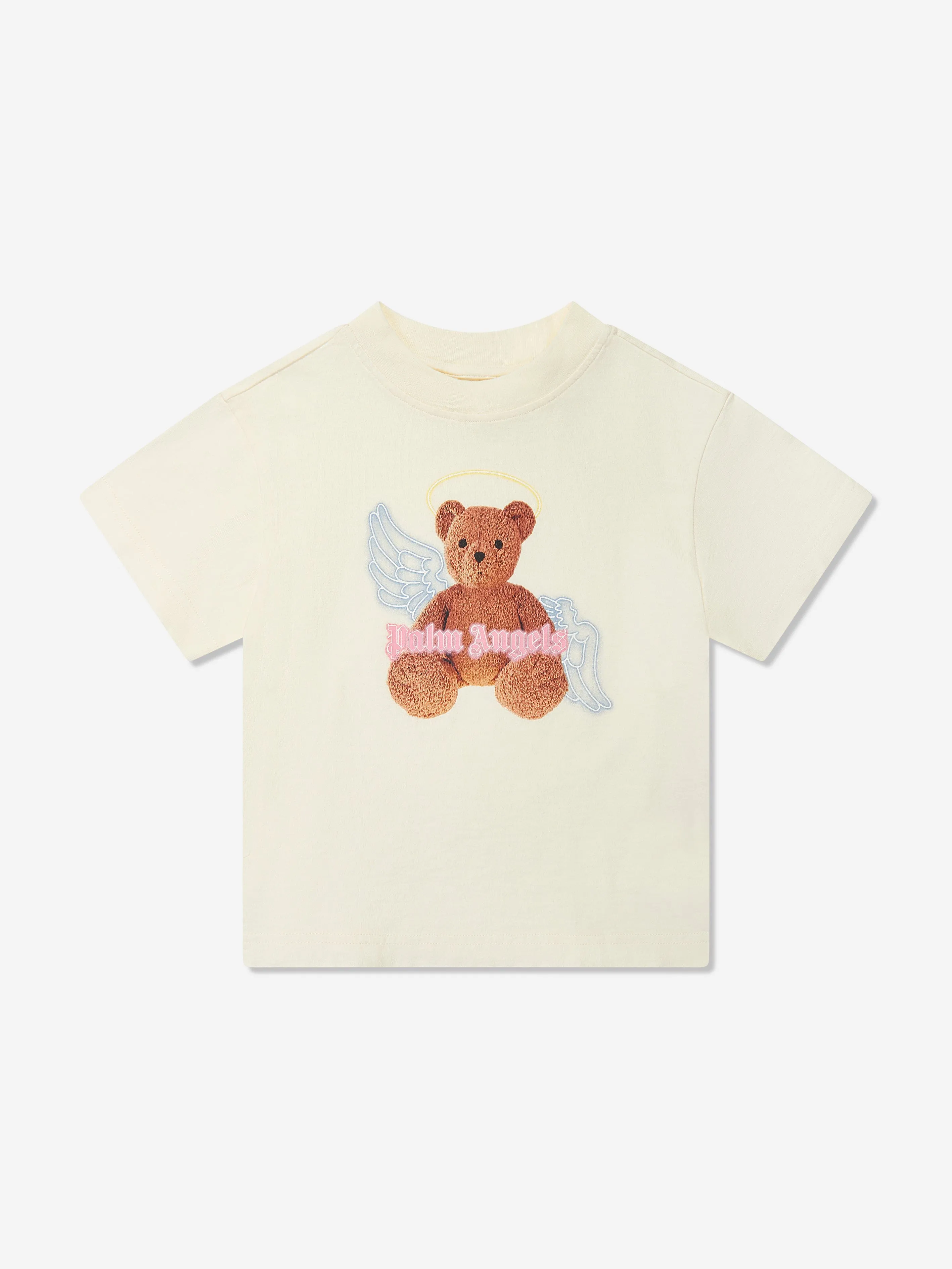 Palm Angels Mädchen Bär Engel T-Shirt in Weiß
