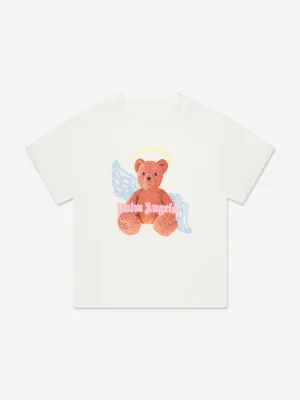 Palm Angels Mädchen Bär Engel T-Shirt in Weiß