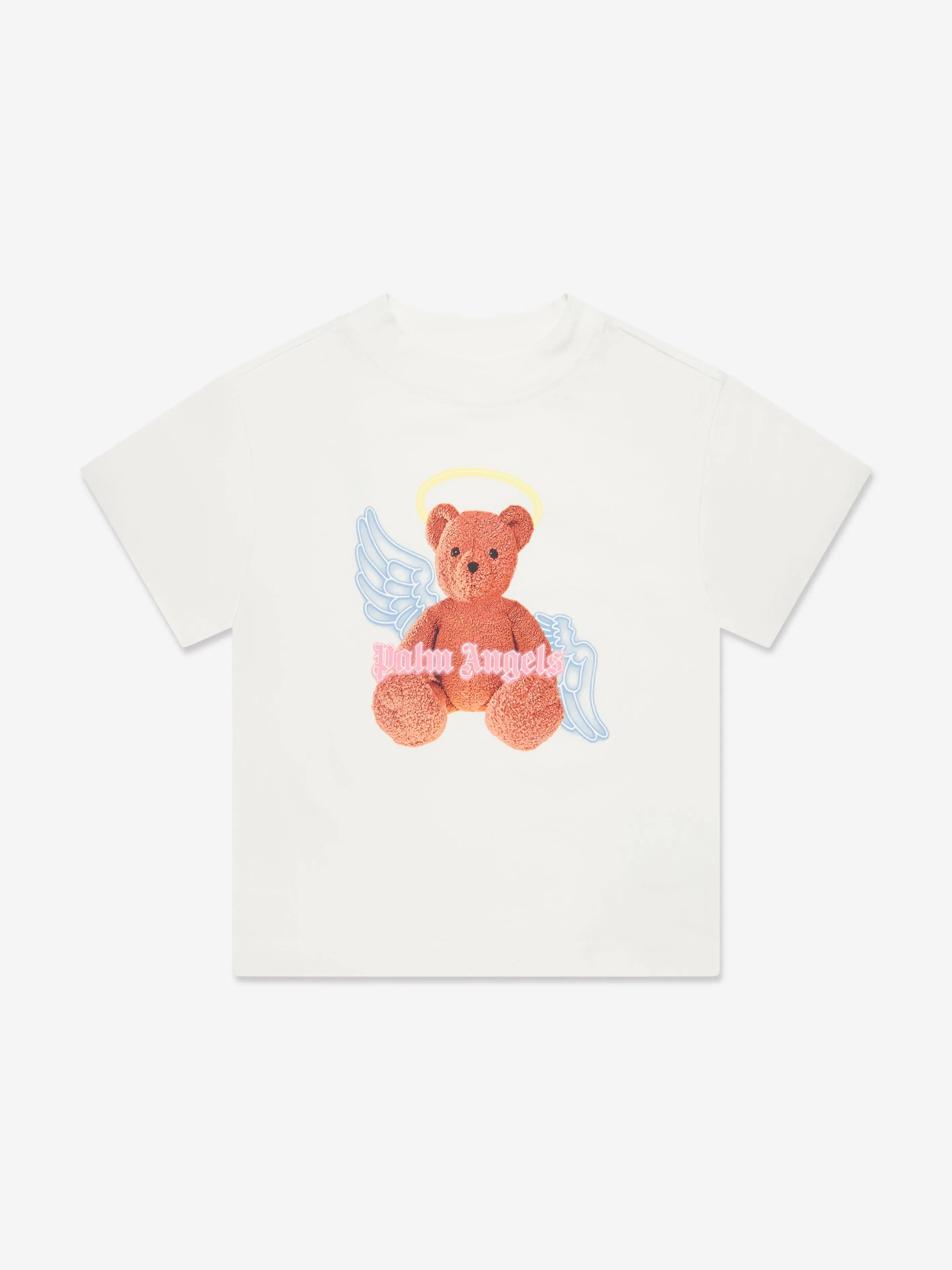 Palm Angels Mädchen Bär Engel T-Shirt in Weiß