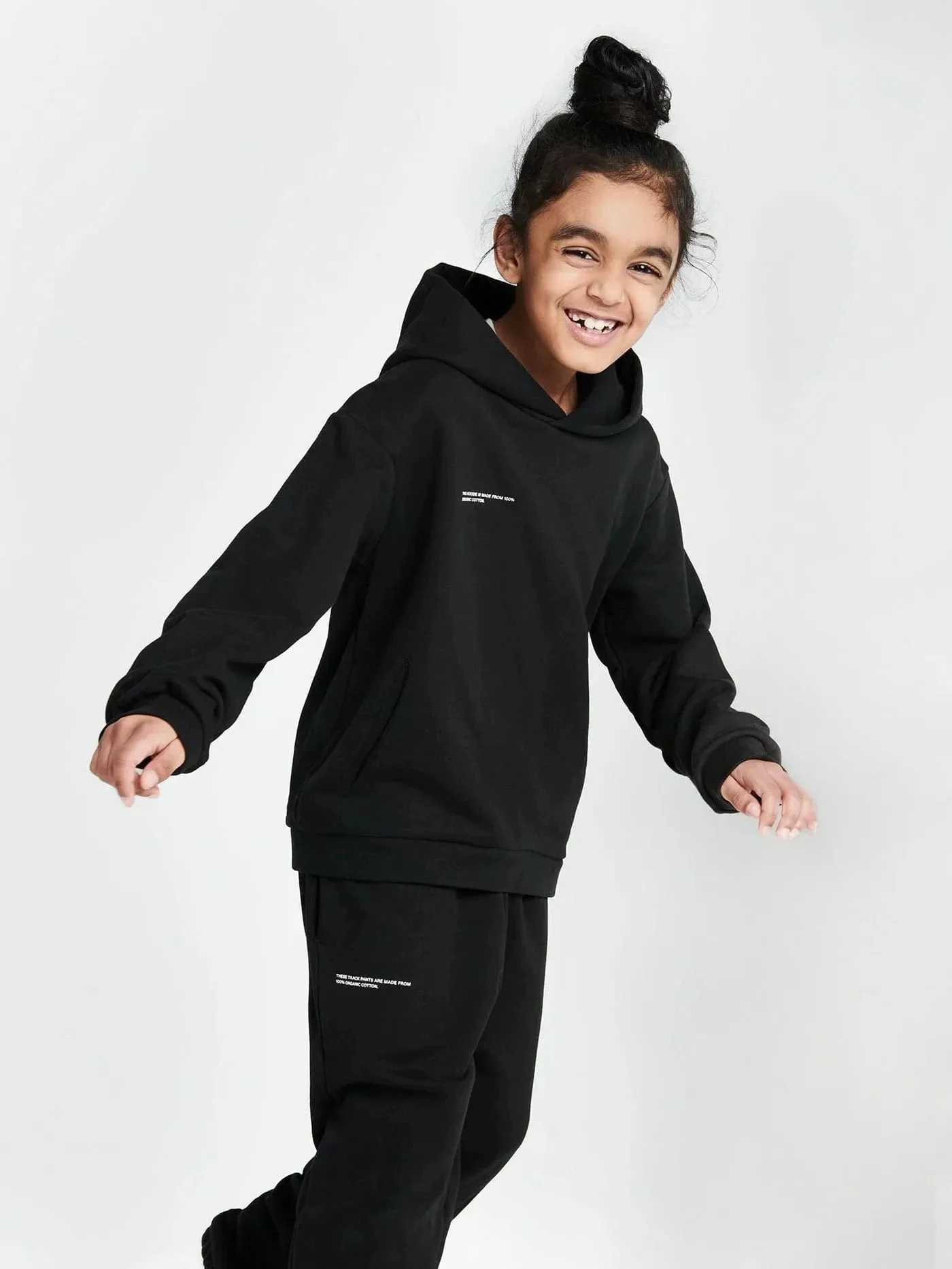 PANGAIA Kids 365 Midweight Hoodie in Schwarz