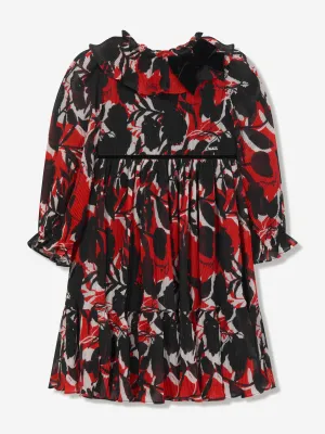 Patachou Girls Chiffon Blumenkleid in Schwarz