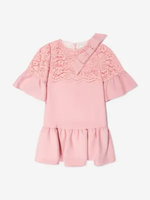 Patachou Mädchen Krepp- und Spitzenkleid in Rosa