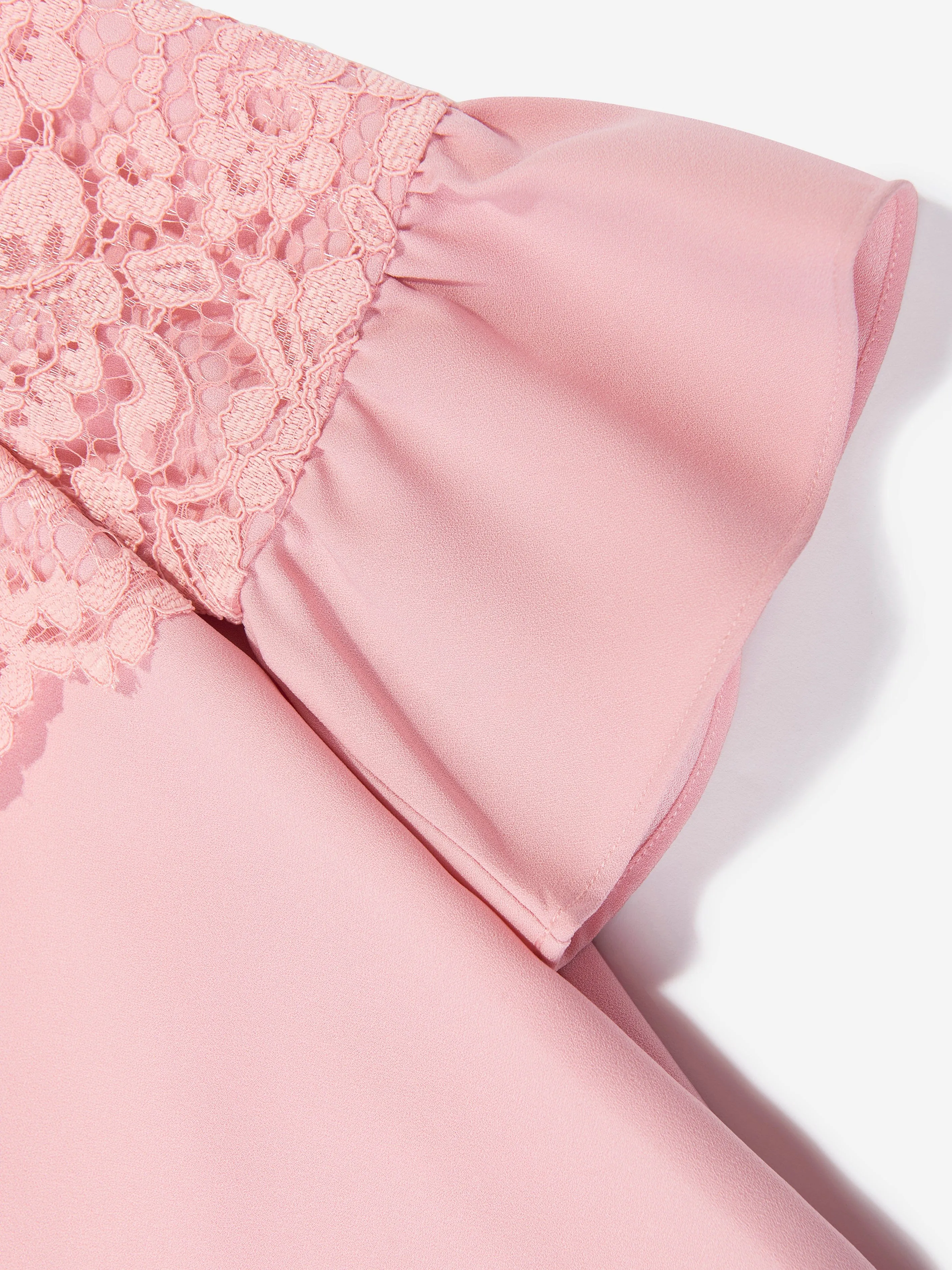 Patachou Mädchen Krepp- und Spitzenkleid in Rosa