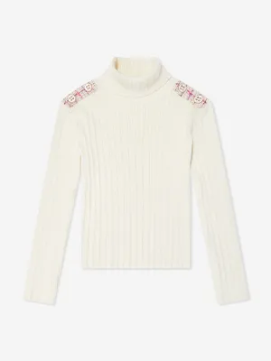 Patachou Girls Rippenpullover in Weiß