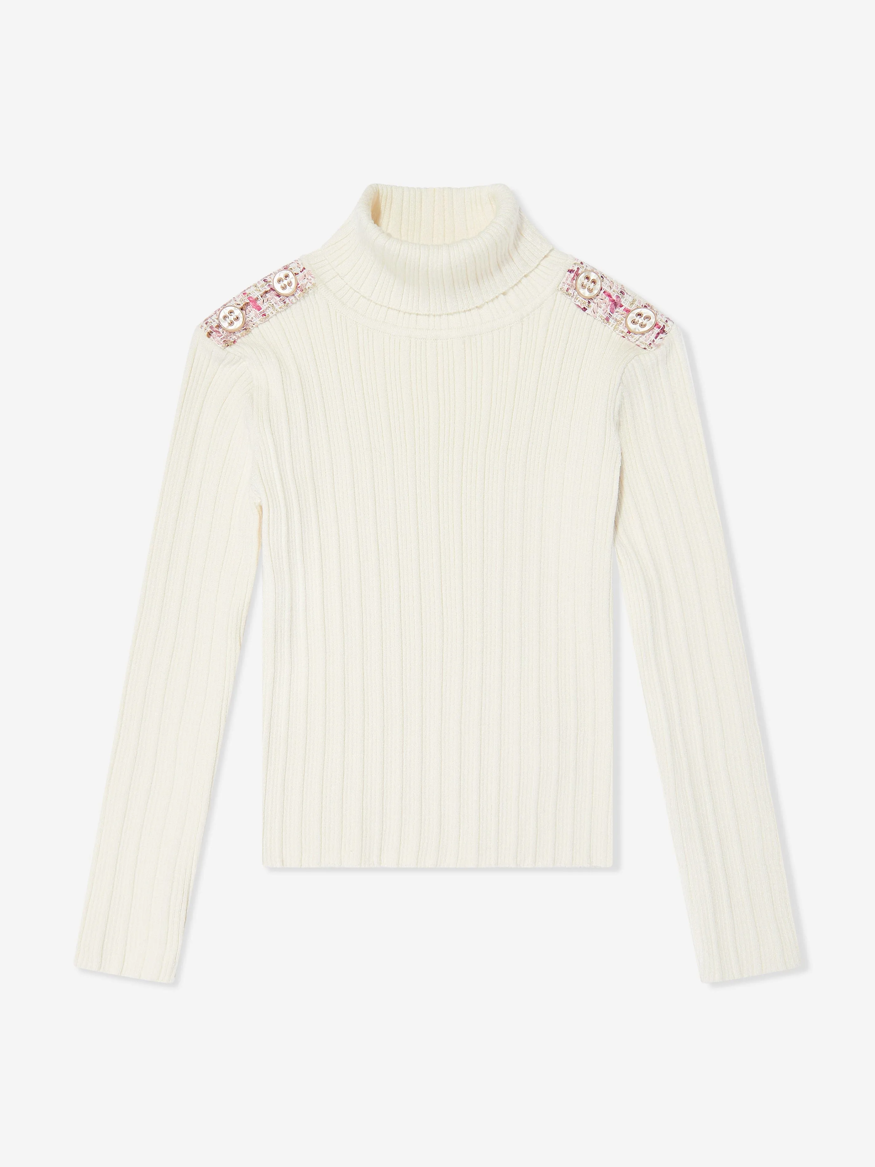 Patachou Girls Rippenpullover in Weiß