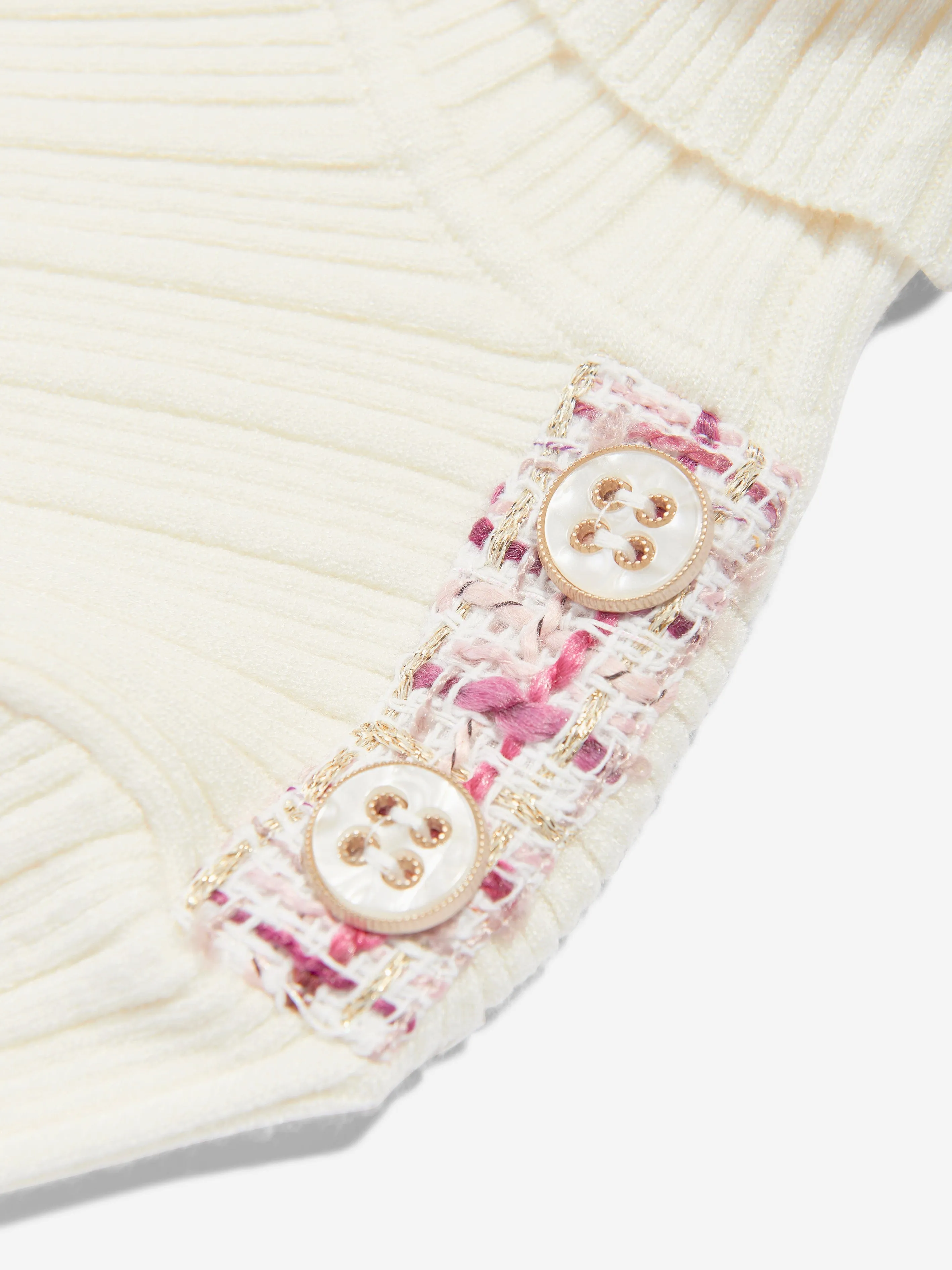 Patachou Girls Rippenpullover in Weiß