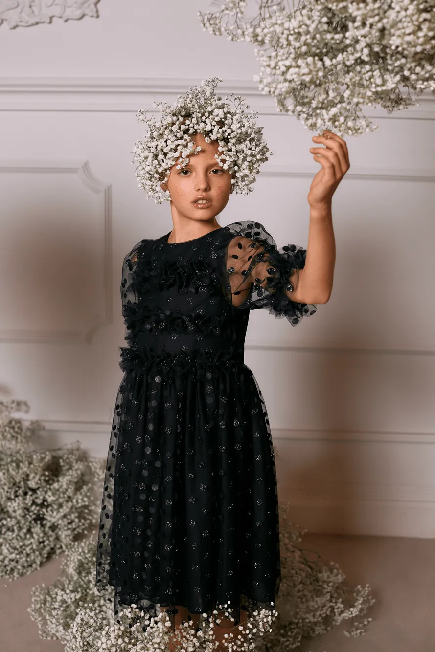 Patachou Mädchen Tüllkleid in Schwarz