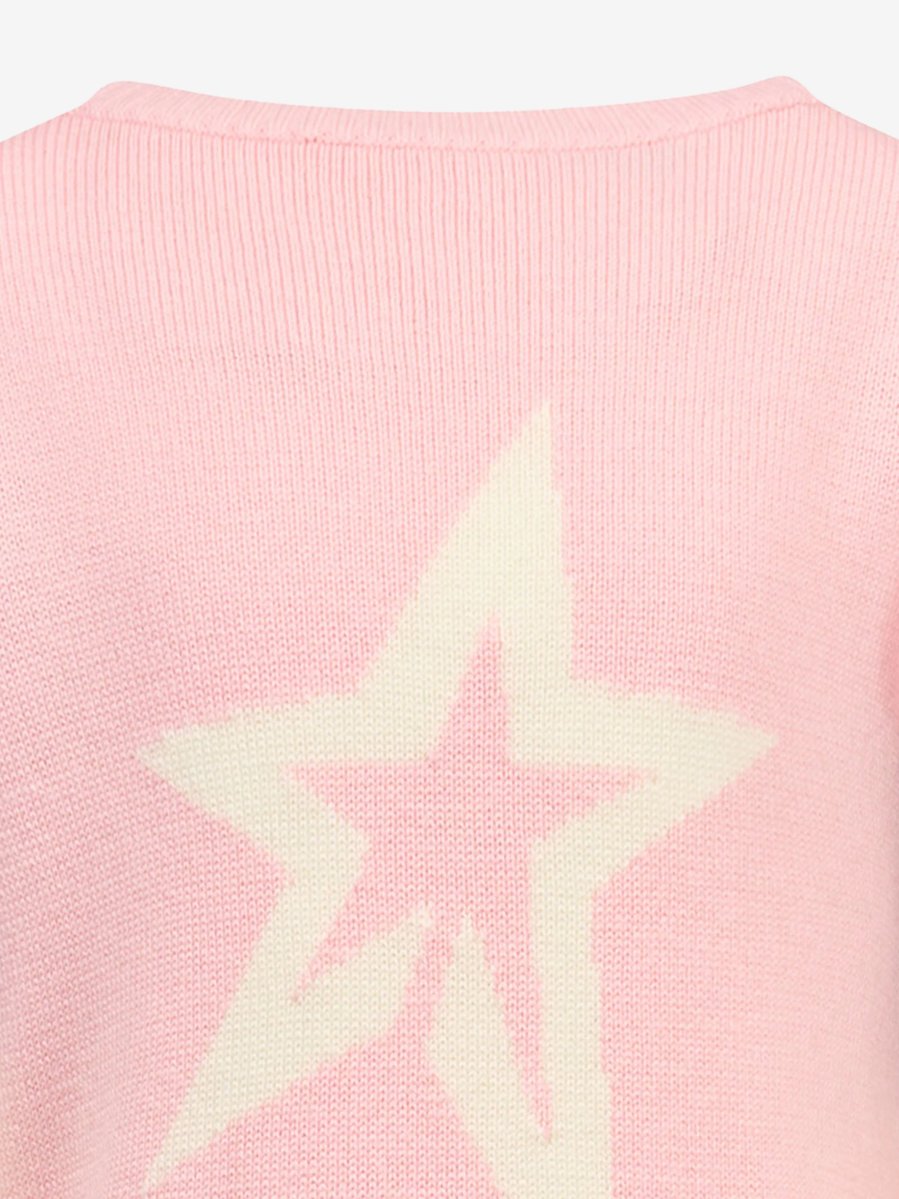 Perfect Moment Girls Star Crew Neck Pullover in Rosa