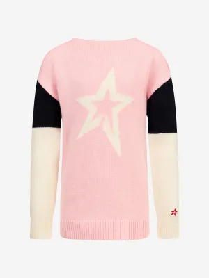 Perfect Moment Girls Star Crew Neck Pullover in Rosa