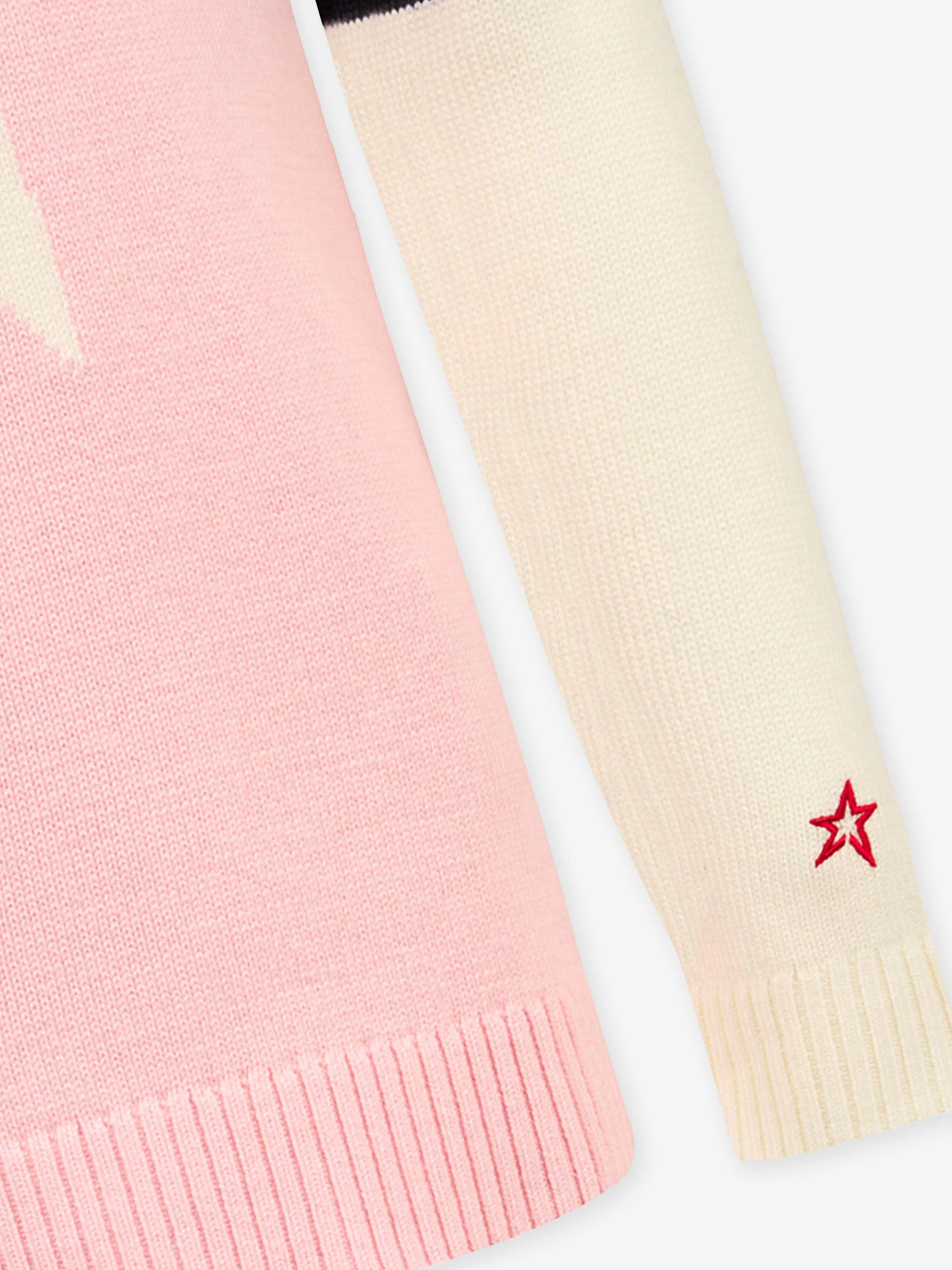 Perfect Moment Girls Star Crew Neck Pullover in Rosa