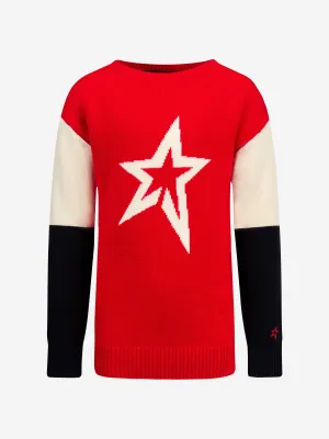 Perfect Moment Girls Star Crewneck Pullover in Rot