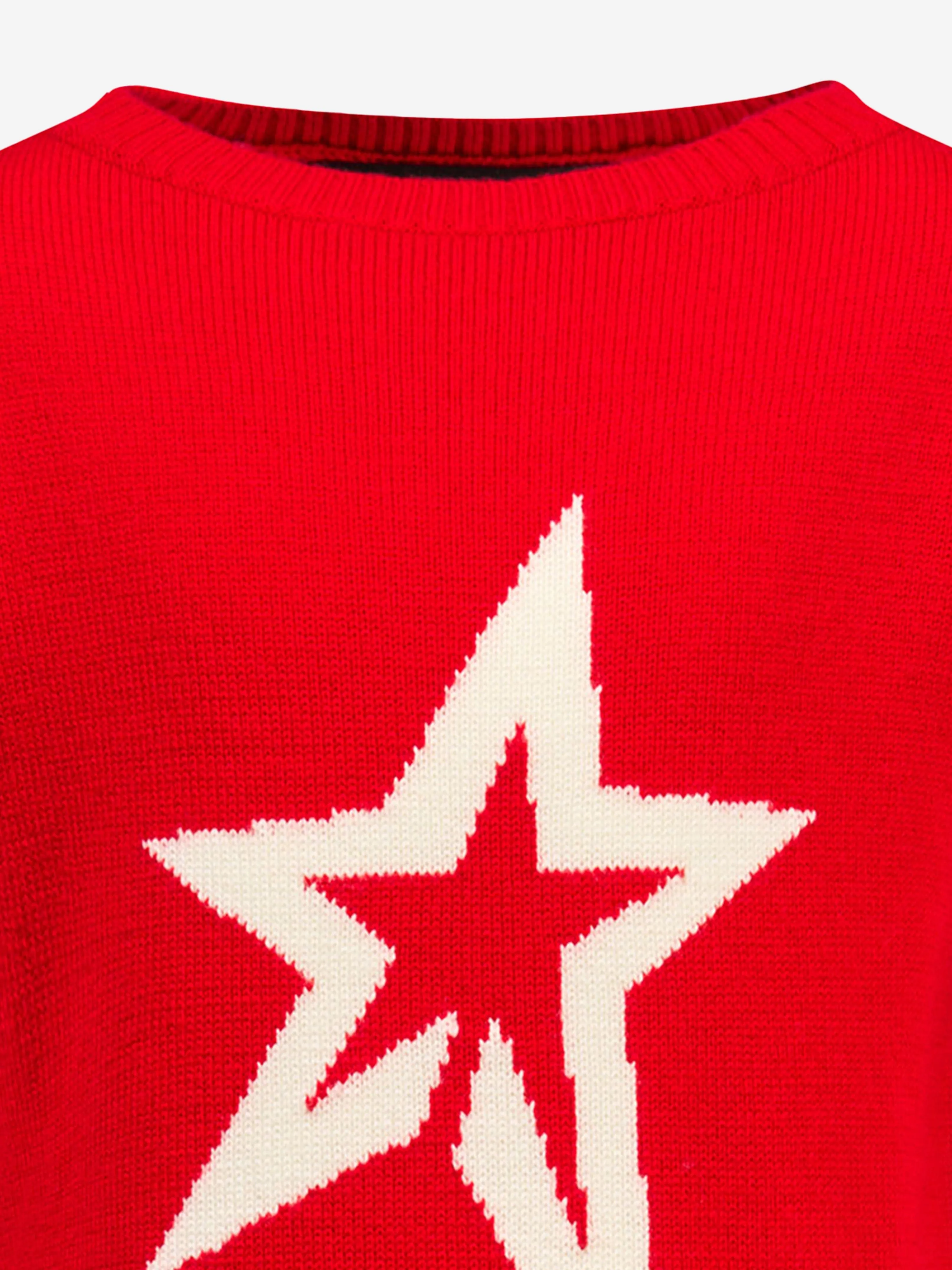 Perfect Moment Girls Star Crewneck Pullover in Rot
