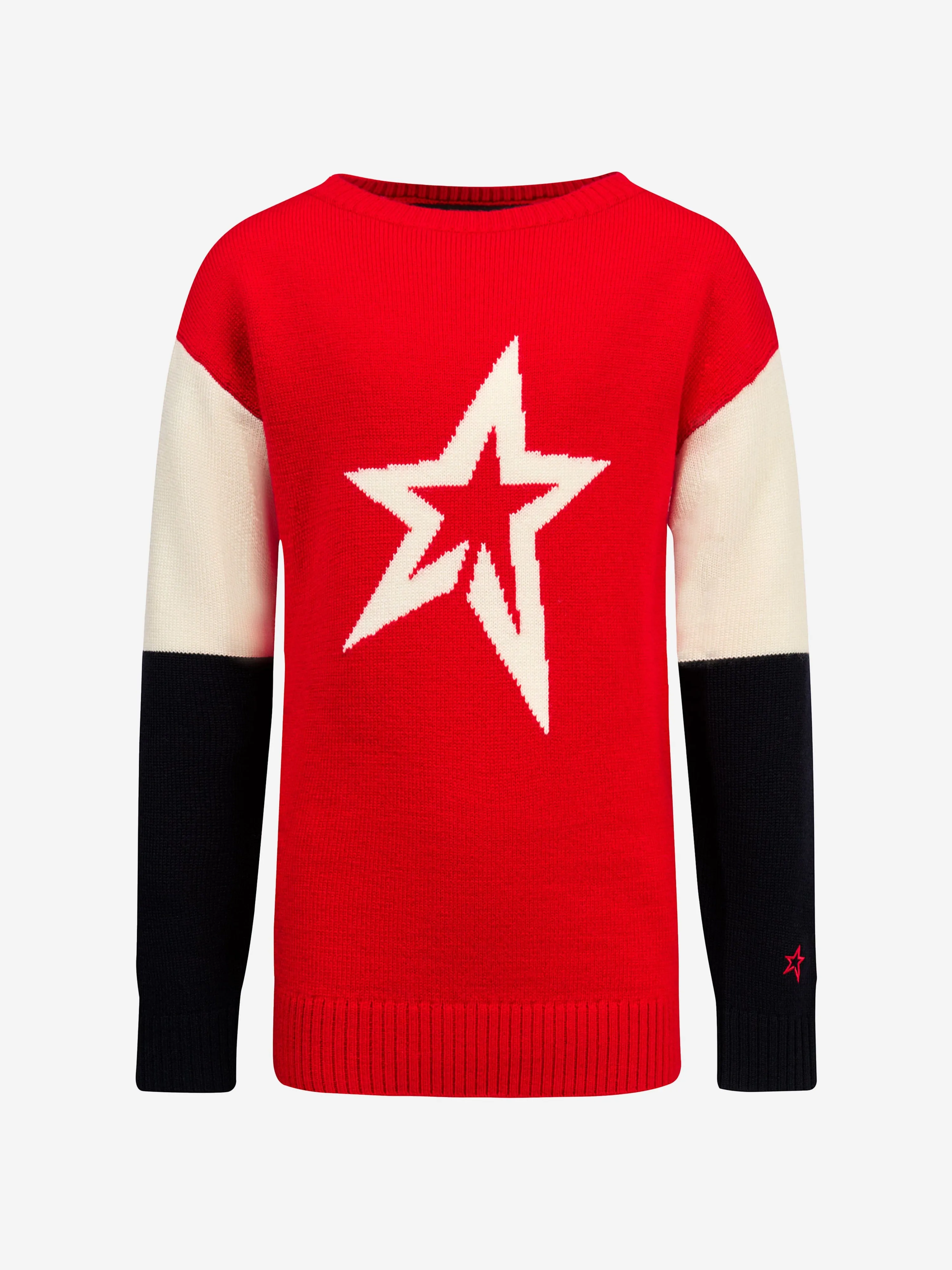 Perfect Moment Girls Star Crewneck Pullover in Rot