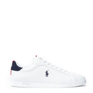Polo Ralph Lauren Heritage Court II Leder-Trainer Weiß / Marineblau / Rot