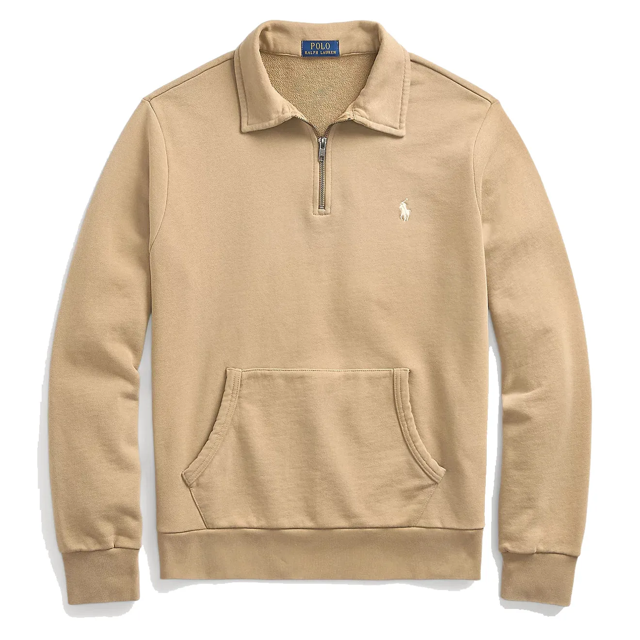Polo Ralph Lauren Loopback-Fleece Viertelreißverschluss Sweatshirt Wüstenkhaki