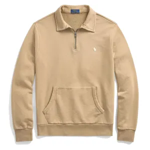 Polo Ralph Lauren Loopback-Fleece Viertelreißverschluss Sweatshirt Wüstenkhaki