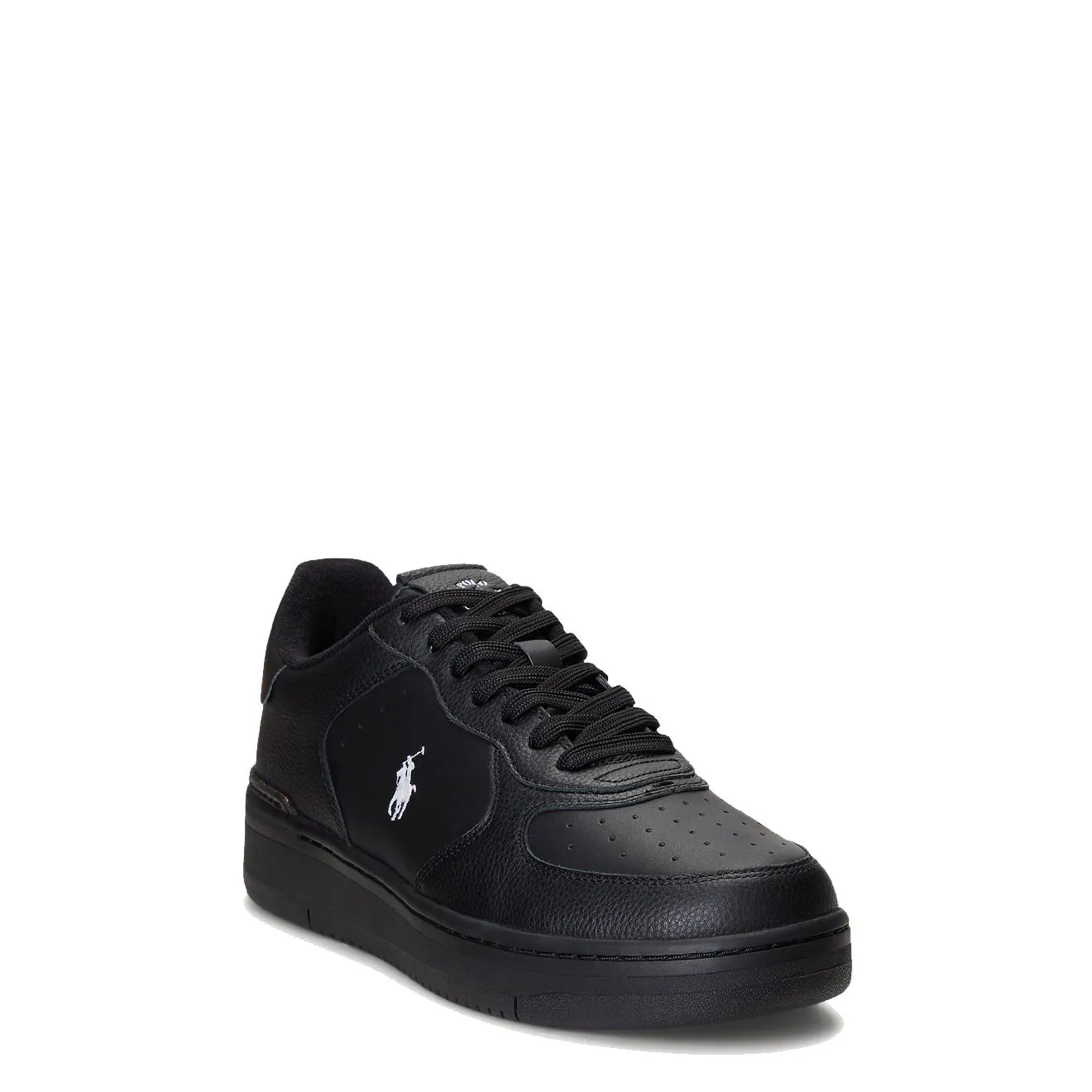 Polo Ralph Lauren Masters Court Leder-Trainer Schwarz / Weiß