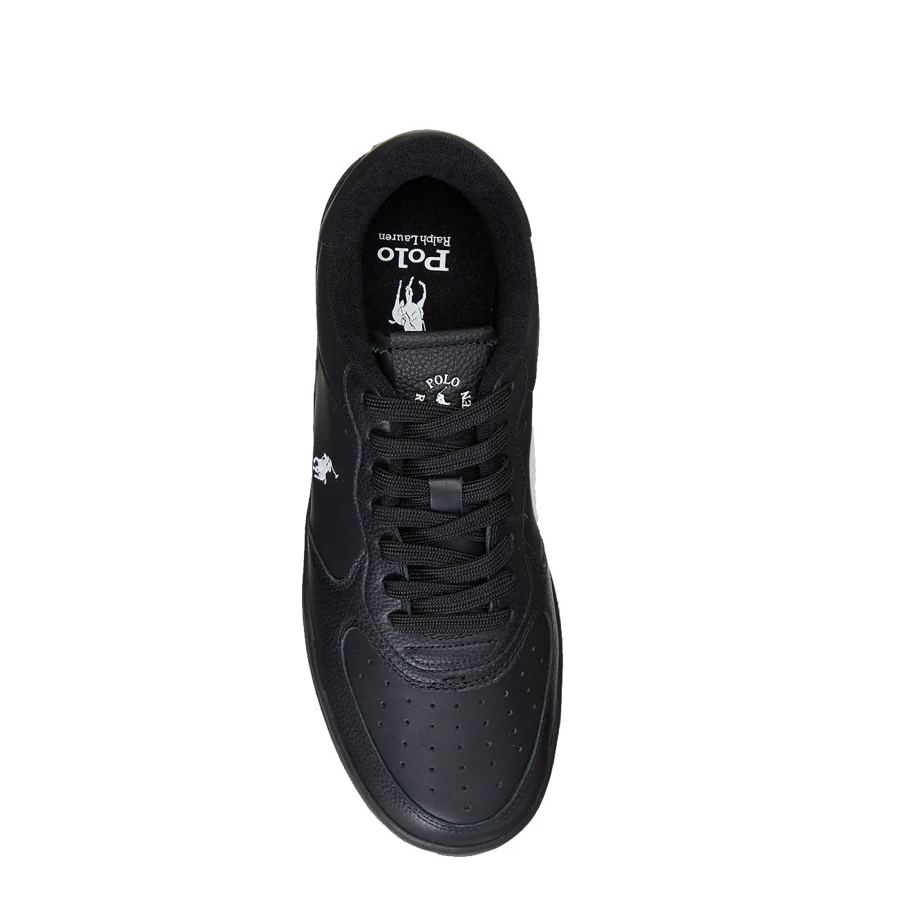 Polo Ralph Lauren Masters Court Leder-Trainer Schwarz / Weiß
