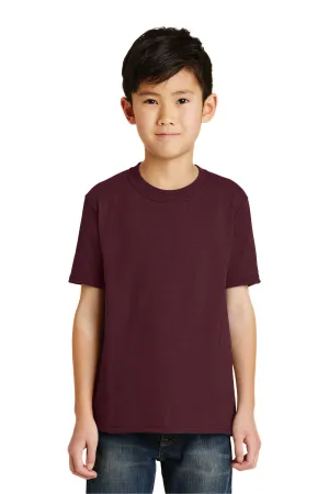 Port & Company Youth Core Kurzarm Rundhals T-Shirt - Athletik Kastanienbraun