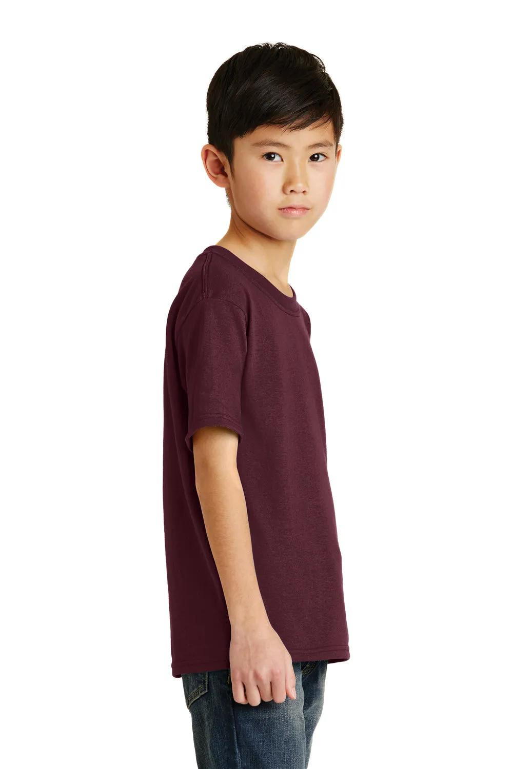 Port & Company Youth Core Kurzarm Rundhals T-Shirt - Athletik Kastanienbraun