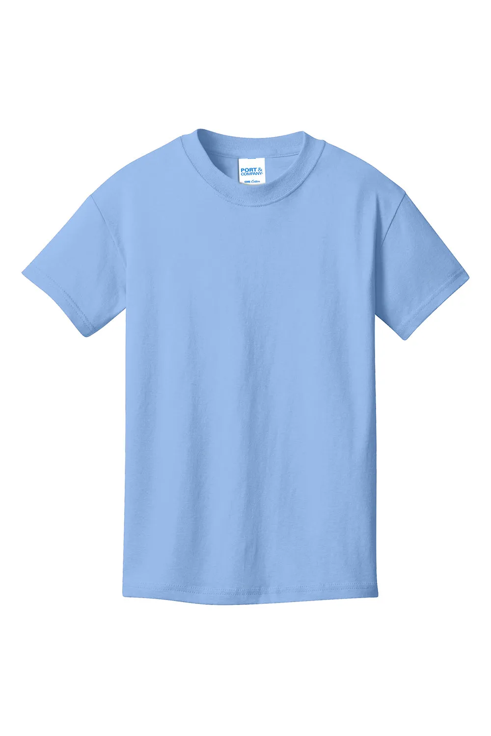 Port & Company Youth Core Kurzarm Rundhals T-Shirt - Hellblau