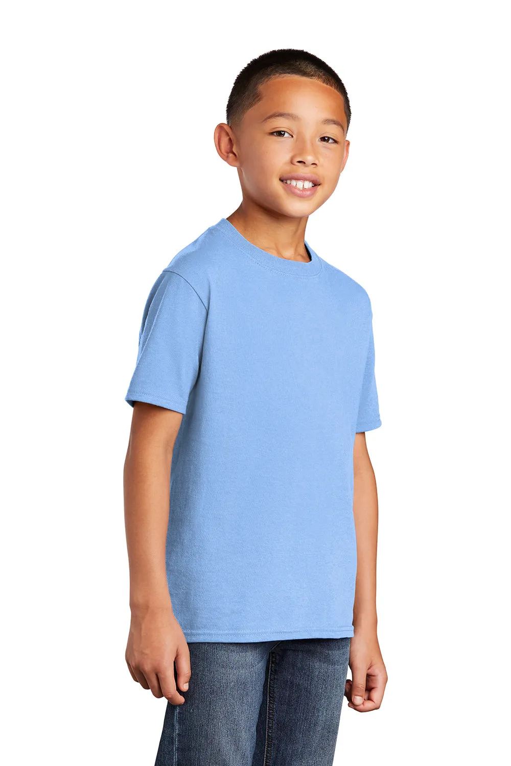 Port & Company Youth Core Kurzarm Rundhals T-Shirt - Hellblau