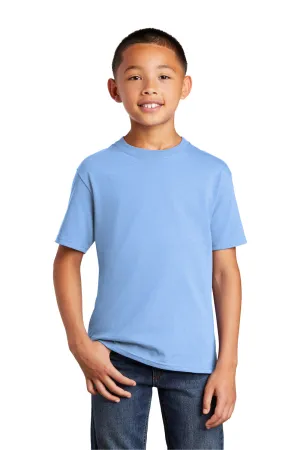 Port & Company Youth Core Kurzarm Rundhals T-Shirt - Hellblau