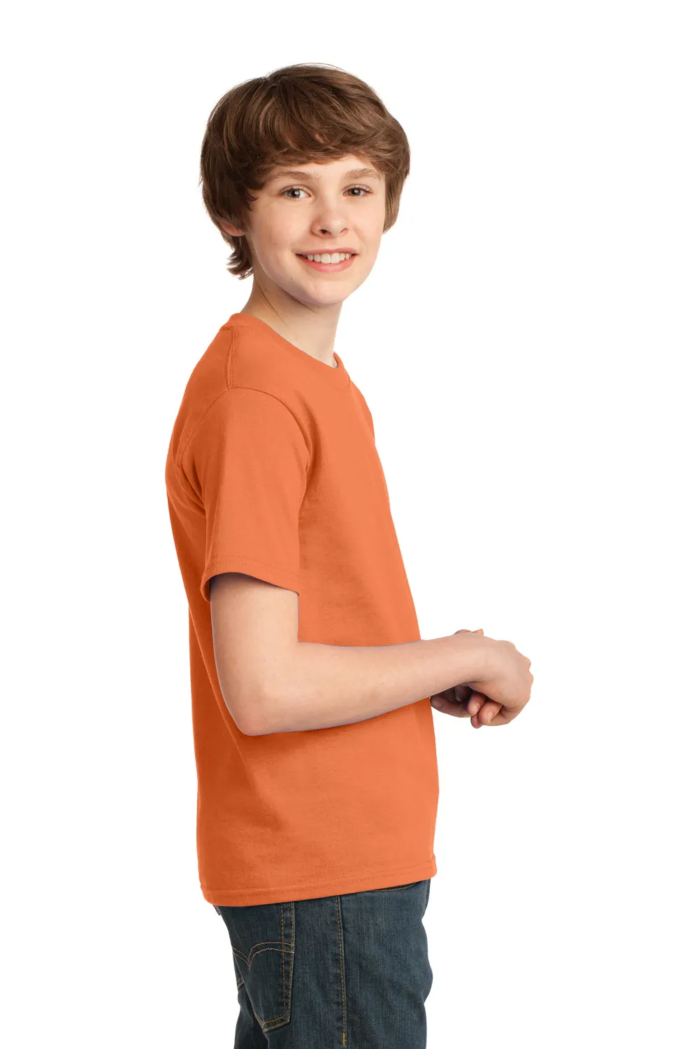 Port & Company Jugend Essential Kurzarm Rundhals T-Shirt - Orange Sherbet