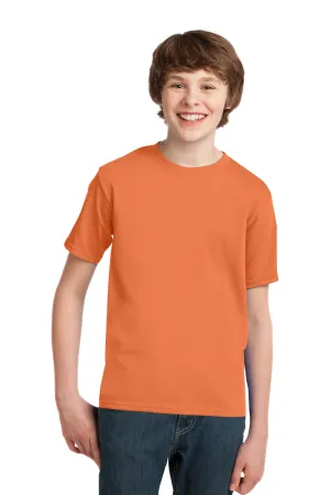 Port & Company Jugend Essential Kurzarm Rundhals T-Shirt - Orange Sherbet