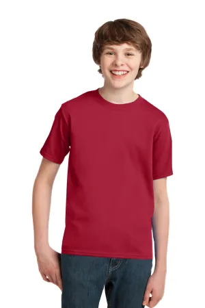Port & Company Jugend Essential Kurzarm Rundhals T-Shirt - Rot